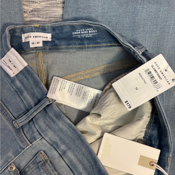 Good American Good Legs Cropped Mini Bootcut Jeans Sz 12/31 NWT | Bootcut Jeans- - Picture 11 of 11